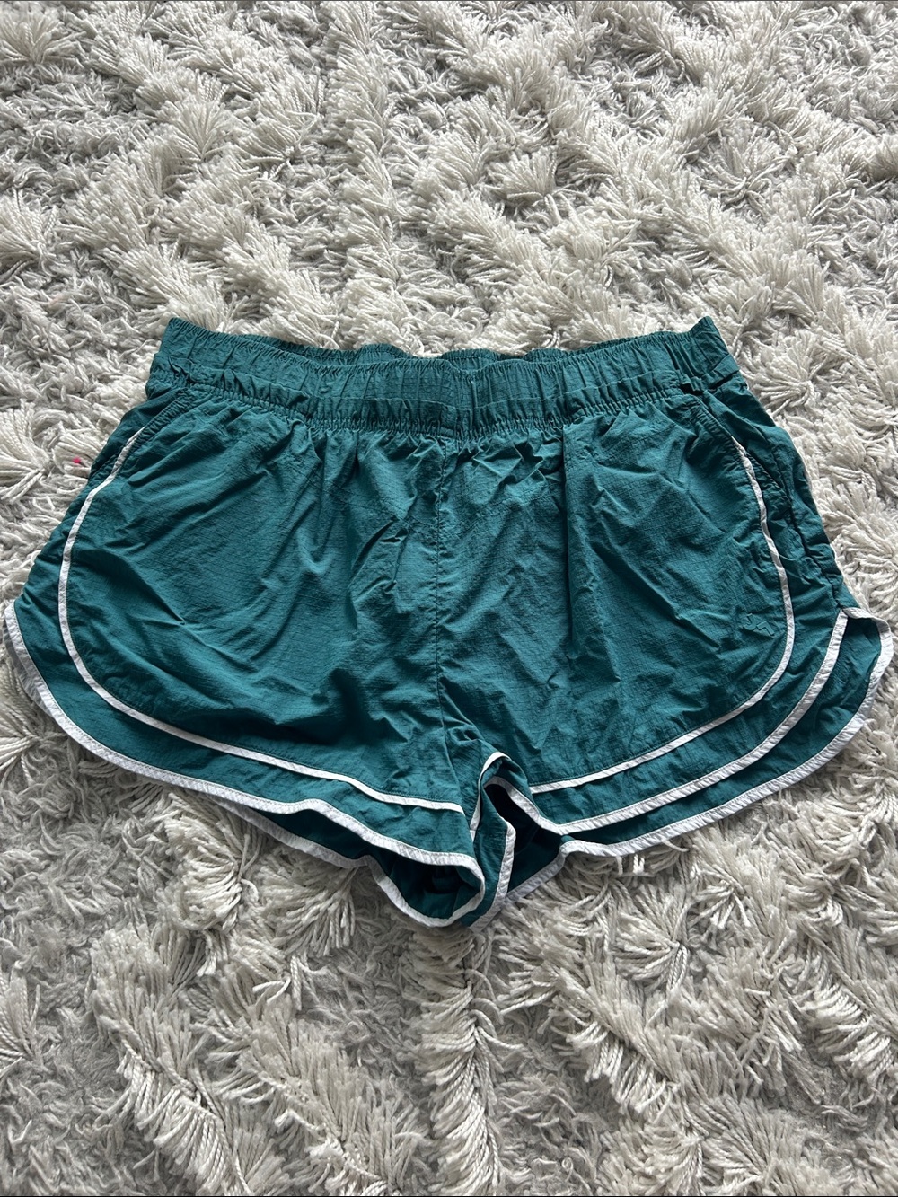 JoyLab Teal Green Athletic Shorts with White Trim